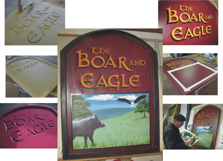 This wooden pub sign was custom made for someone's personal bar.