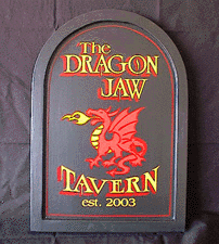 This wooden pub sign was custom made for someone's personal bar.