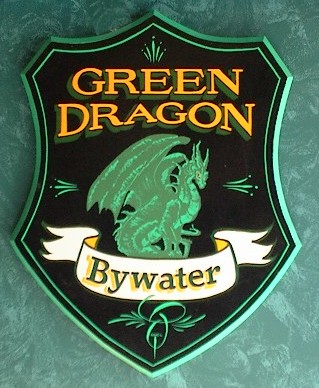 This wooden pub sign was custom made for someone's personal bar.