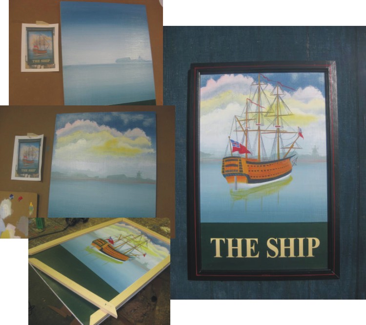 This wooden pub sign was custom made for someone's personal bar.