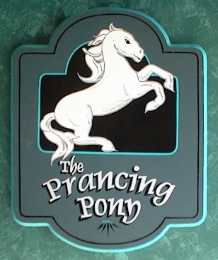 This wooden pub sign was custom made for someone's personal bar.